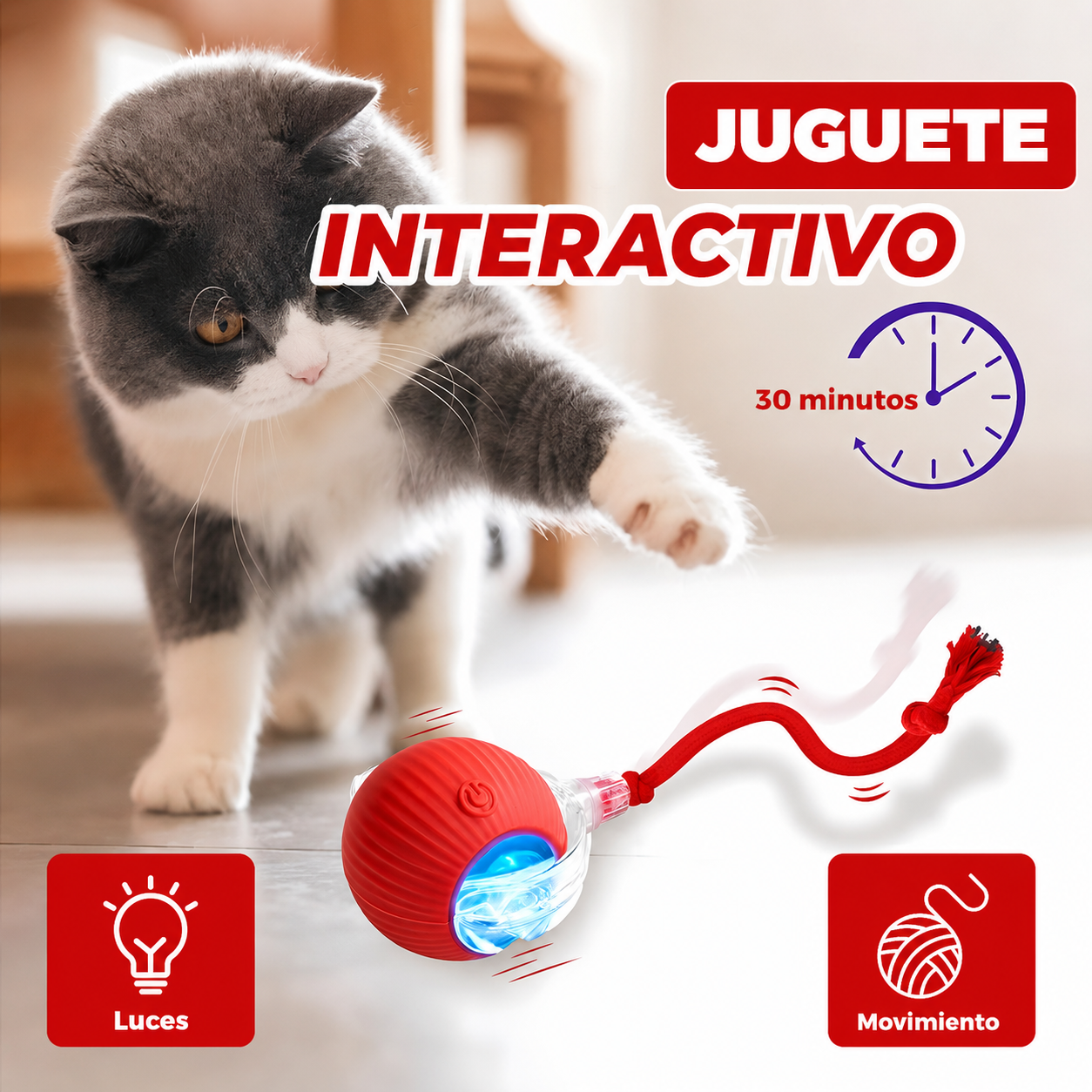 Juguete interactivo inteligente para gatos