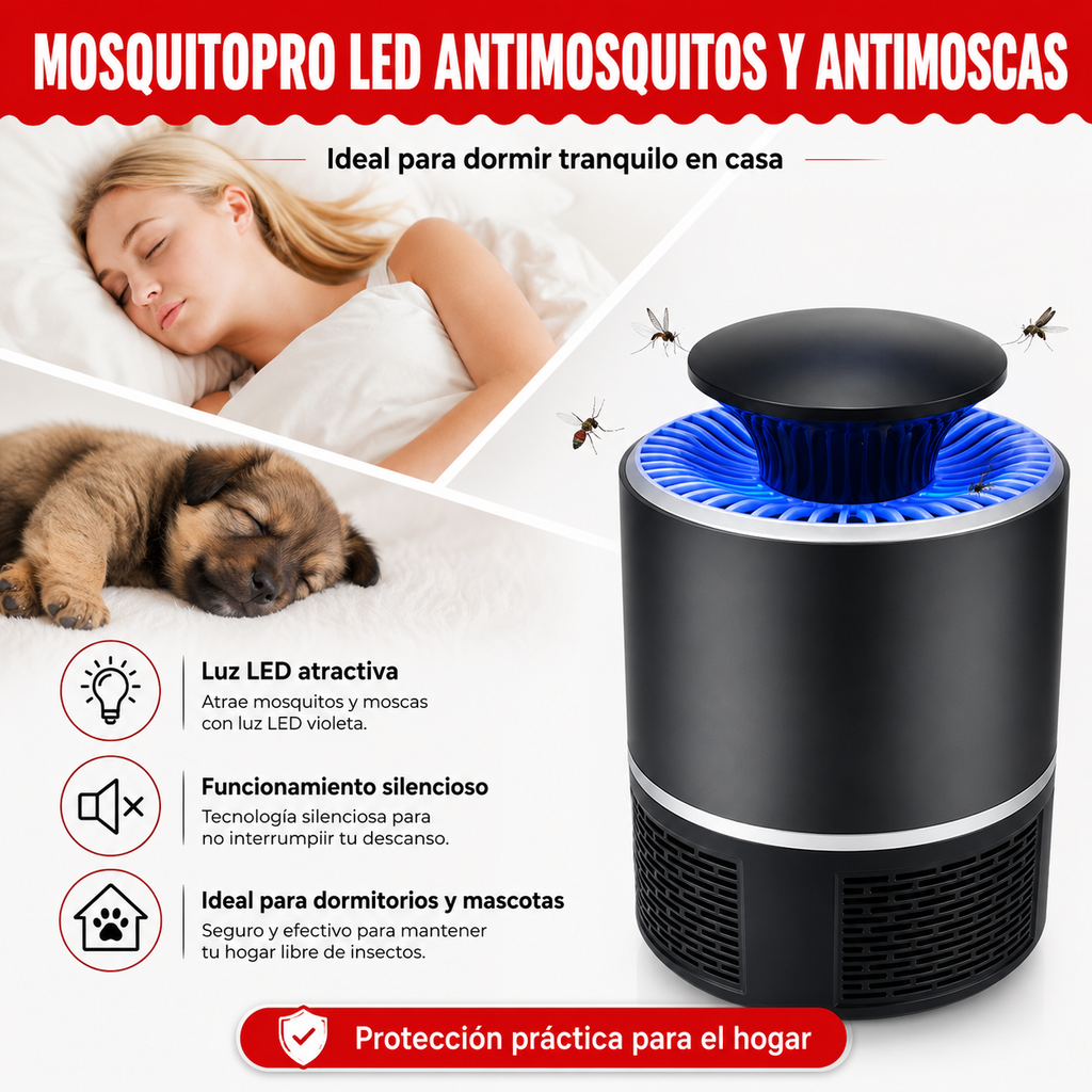 MosquitoPRO LED Antimosquitos y Antimoscas – Protección silenciosa para tu hogar