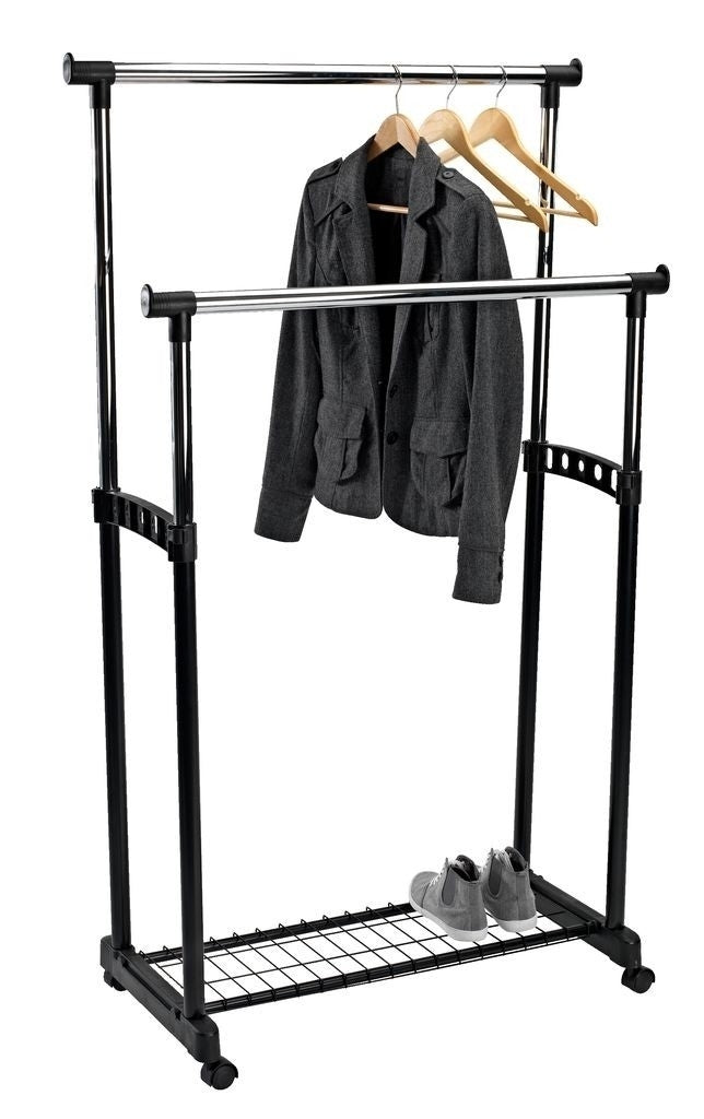 Soporte DOBLE para perchas y espacio para zapatos