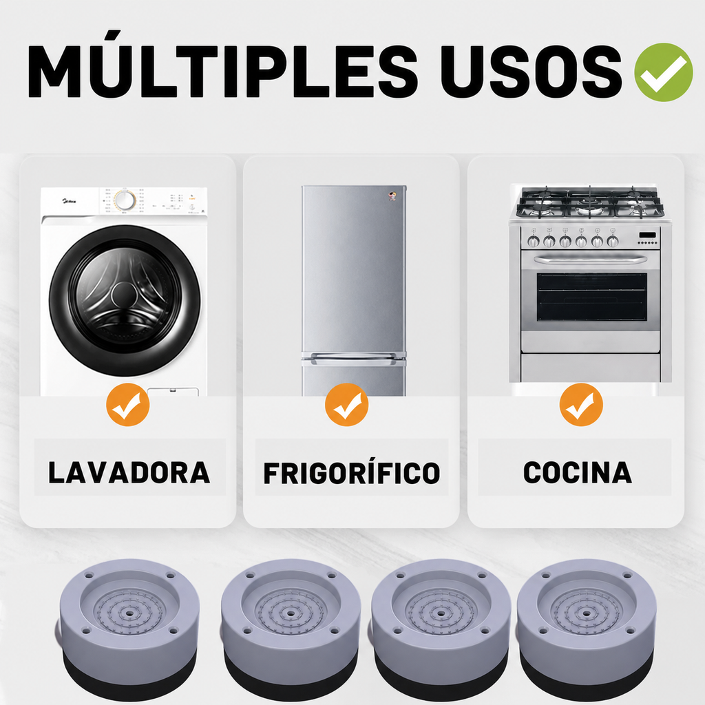 1+1 GRATIS — Soportes antideslizantes para lavadora, set de 4 unidades