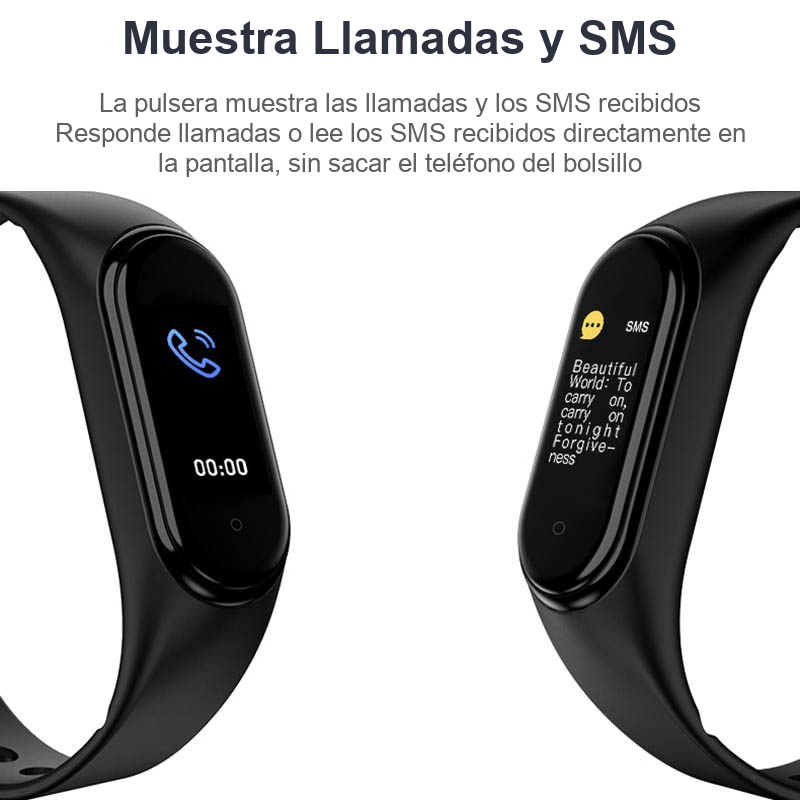 1+1 Pulsera FitPRO con medición de Tensión Arterial, Pulso/Ritmo Cardíaco + Notificaciones Whatsapp, Facebook RoPret