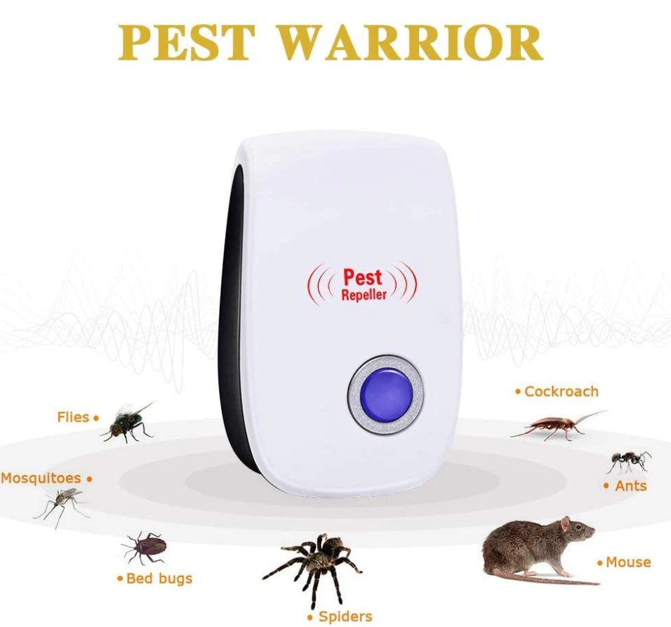Set x4 Aparato de ultrasonidos Pest Repeller - Anti Roedores, Ratones, Insectos, Cucarachas, Arañas, Pulgas, etc.