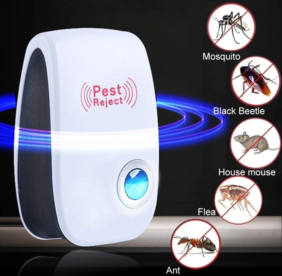 Set x4 Aparato de ultrasonidos Pest Repeller - Anti Roedores, Ratones, Insectos, Cucarachas, Arañas, Pulgas, etc.
