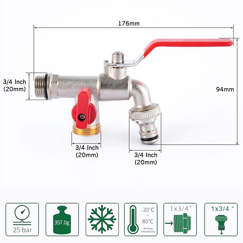 Grifo con control doble y salidas dobles, calidad premium