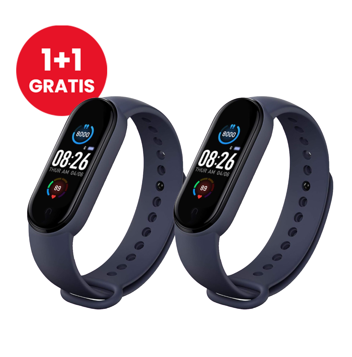 1+1 Pulsera FitPRO con medición de Tensión Arterial, Pulso/Ritmo Cardíaco + Notificaciones Whatsapp, Facebook RoPret