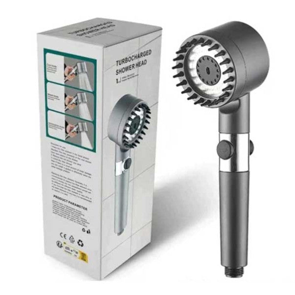 Cabezal de ducha de alta presión HydroFlex Shower, 3 funciones diferentes, cepillo adjunto