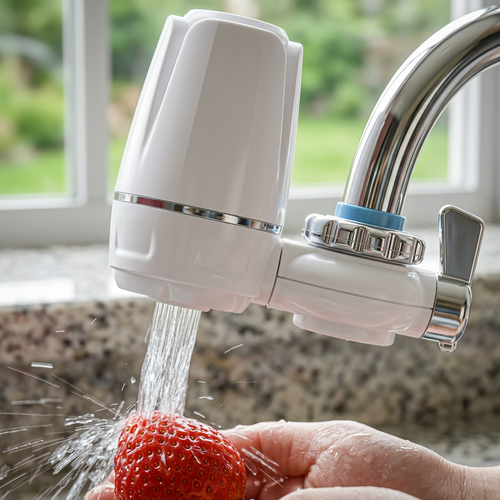 Filtro Antibacteriano para Grifo – Agua Más Limpia al Instante | 2 Cartuchos de Recambio | 7L/min