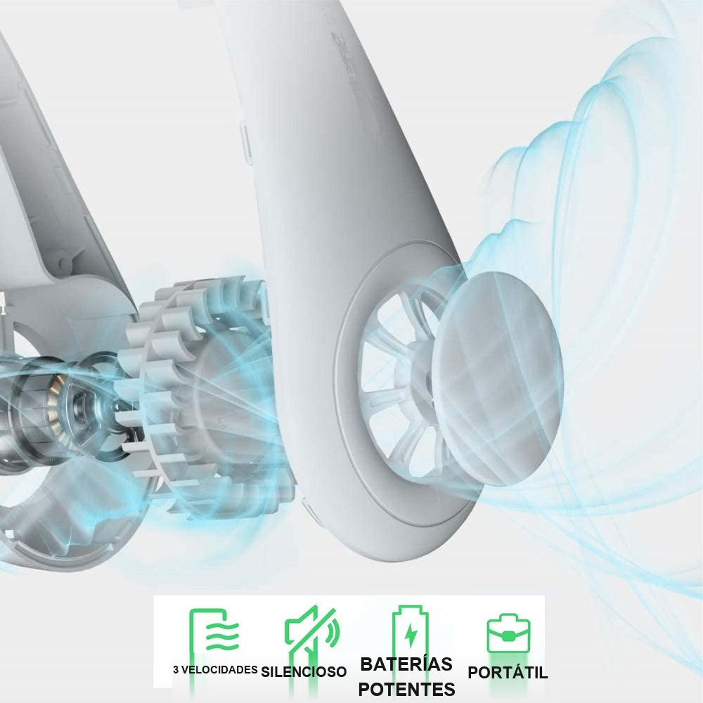 Ventilador de cuello recargable con 3 velocidades