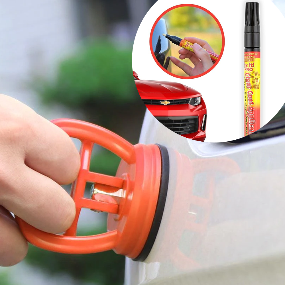 Ventosa para abolladuras de coche + REGALO Solución para eliminar arañazos