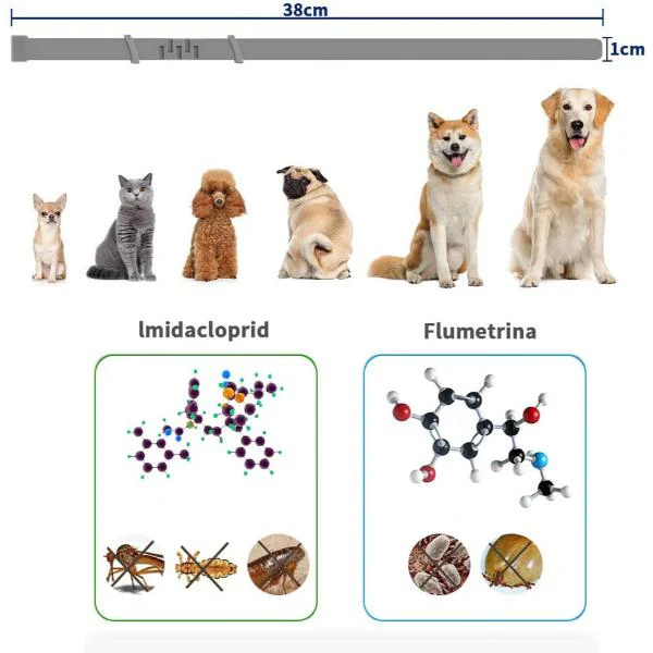 Set X2 Collar antiparasitario, para pulgas y garrapatas, protección de hasta 6 meses para animales (perros y gatos)